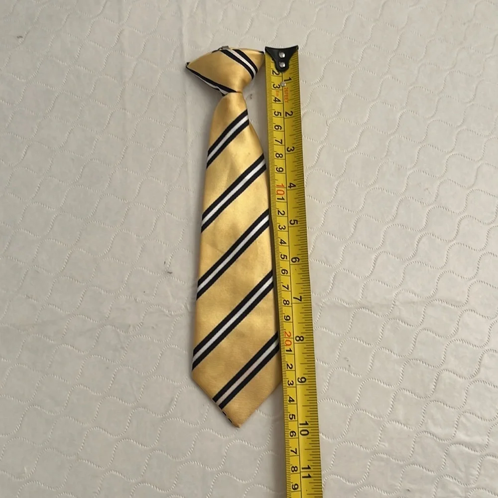 Yellow and blue clip on tie